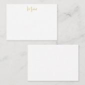Carte D'accompagnement Couleur Or Élégant Design tendance Script unique (Devant / Derrière)