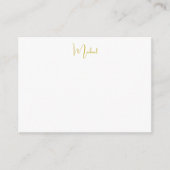 Carte D'accompagnement Couleur Or Élégant Design tendance Script unique (Devant)