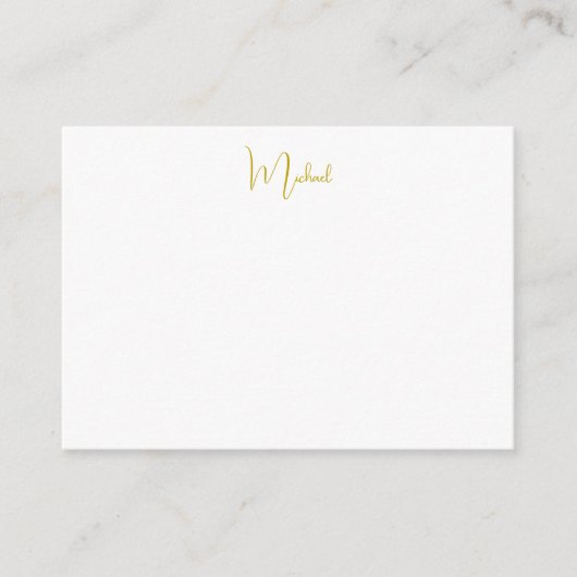 Carte D'accompagnement Couleur Or Élégant Design tendance Script unique (Devant)
