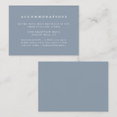 Carte D'accompagnement Couleur Solide Dusty Bleu Mariage Hébergements (Devant / Derrière)