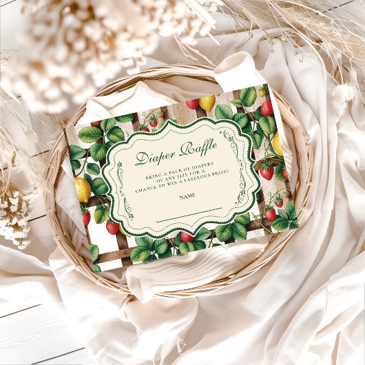 Carte D'accompagnement Country Fruit Garden Diapper Raffle