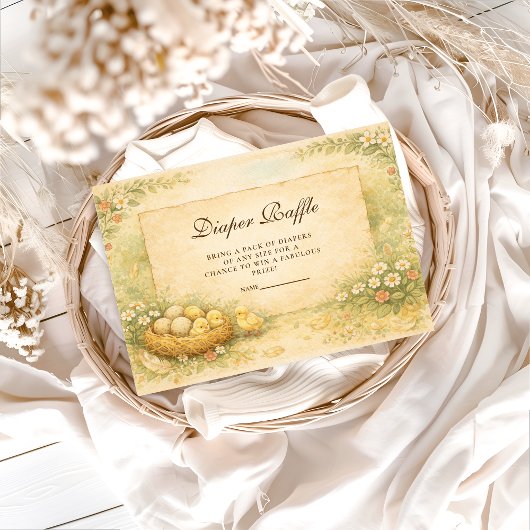 Carte D'accompagnement Country Garden Chicks Diapper Raffle