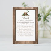 Carte D'accompagnement Country Rustic Monogram Tree & Wood Mariage Détail (Debout devant)