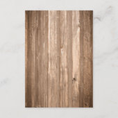 Carte D'accompagnement Country Rustic Monogram Tree & Wood Mariage Détail (Dos)