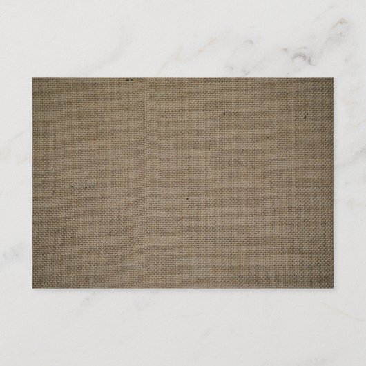 Carte D'accompagnement Country Rustic Monogramme Branche & Mariage Burlap (Dos)