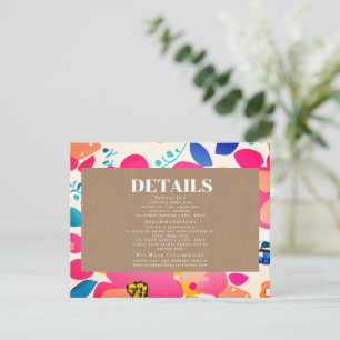 Carte D'accompagnement Coupes Lumineuses Fleur Mariage Réception Détails