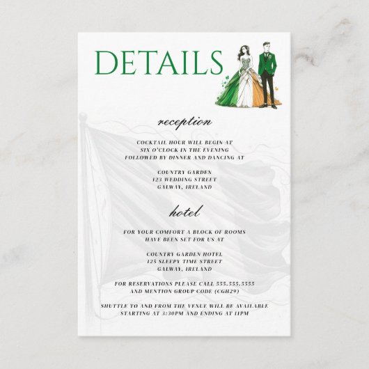 Carte D'accompagnement Couple d'Irlande (Devant)