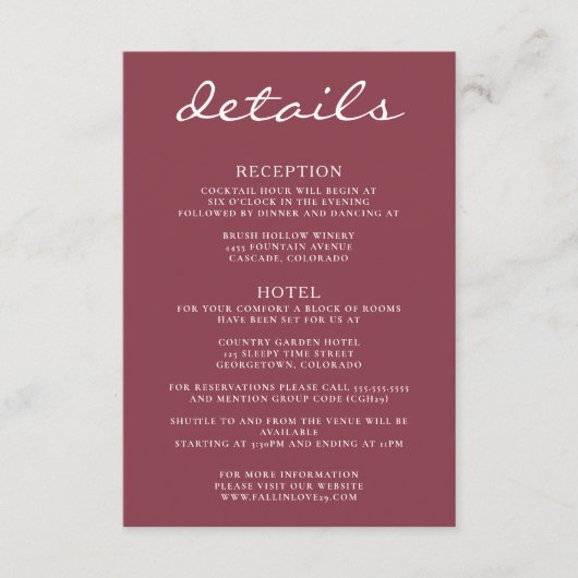 Carte D'accompagnement Couples d'automne (Devant)