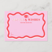 Carte D'accompagnement Courbe rose rétro incliner ondulé conseils graduat (Devant)