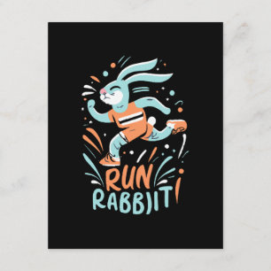 Carte D'accompagnement courir lapin marathon coureur lapin mignon