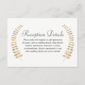 Carte D'accompagnement Couronne de feuilles dorées de mariage de jardin R (Devant)