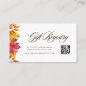 Carte D'accompagnement Couronne de feuilles tombantes Mariage Code QR Reg (Devant)