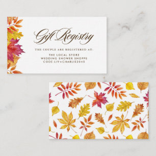 Carte D'accompagnement Couronne de feuilles tombantes Registre de mariage