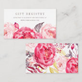 Carte D'accompagnement Couronne de fleurs aquarelle rose pour insertion d (Devant / Derrière)