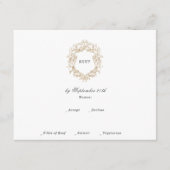Carte D'accompagnement Couronne de fleurs classique Monogramme Mariage (Devant)