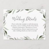 Carte D'accompagnement Couronne de mariage aux feuilles vertes aquarelle (Devant)