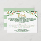 Carte D'accompagnement Couronne de Noël en houx Détails du mariage (Devant / Derrière)