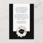 Carte D'accompagnement Couronne de Pampas Onyx Noir Élégant Monogramme Pr (Devant)