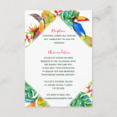 Carte D'accompagnement Couronne de paradis tropical Détails Mariage Enclo (Dos)