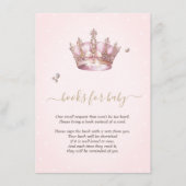 Carte D'accompagnement Couronne de Petite Princesse Perles Points Bébé Na (Devant)