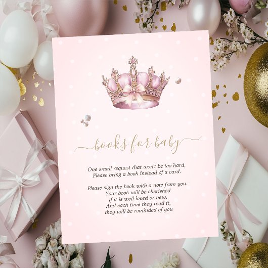 Carte D'accompagnement Couronne de Petite Princesse Perles Points Bébé Na