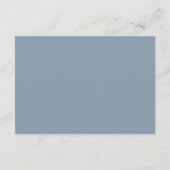 Carte D'accompagnement Couronne de script de monogramme Bleu Poussiéreux (Dos)