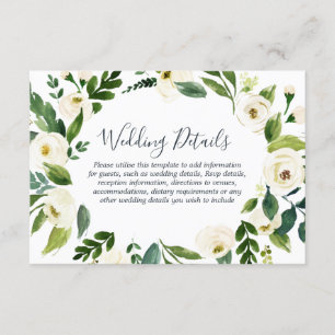 Carte D'accompagnement Couronne Élégante Botanique pour Mariage de Jardin