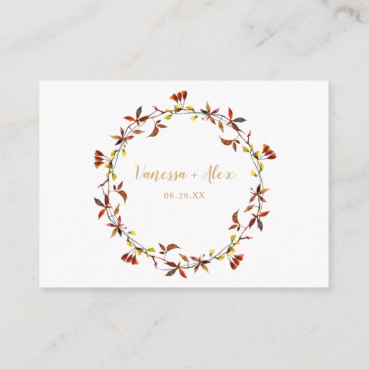 Carte D'accompagnement Couronne fleur sauvage Lune de miel (Dos)