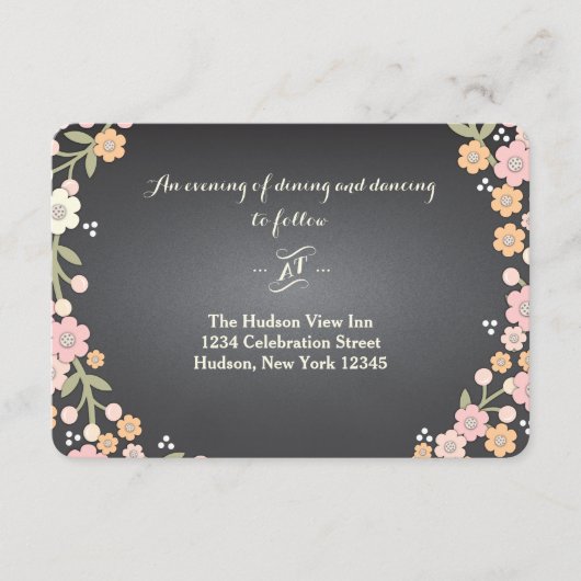 Carte D'accompagnement Couronne florale de Jardin Charme II Réception de (Devant)