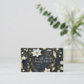 Carte D'accompagnement Couronne florale en or blanc pour mariage et fête (Debout devant)