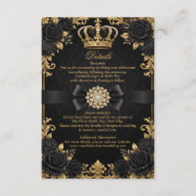 Couronne Royale d'Or Noir Élégant Mariage