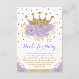 Carte D'accompagnement Couronne royale en or violet Livres pour bébé Prin