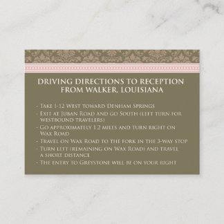 Carte D'accompagnement : coutume : Réception 3,5 x 2,5 pouces chocolat/Da
