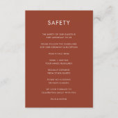 Carte D'accompagnement Couverture 19 Sécurité | Mariage orange brûlé en t (Devant)