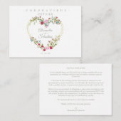 Carte D'accompagnement Covid19 Details Sophisticated Red Chic Heart (Devant / Derrière)