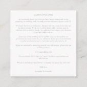 Carte D'accompagnement Covid19 Wedding Details Classic Elegant Flourish (Dos)