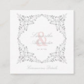 Carte D'accompagnement Covid19 Wedding Details Classic Elegant Flourish (Devant)