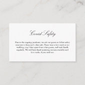 Carte D'accompagnement Covid 19 Informations de sécurité Elegant Script M (Devant)