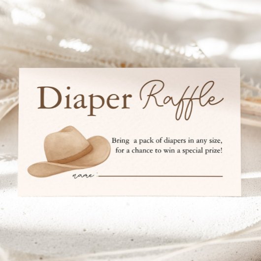 Carte D'accompagnement Cowboy Baby shower occidental Déchets Raffle