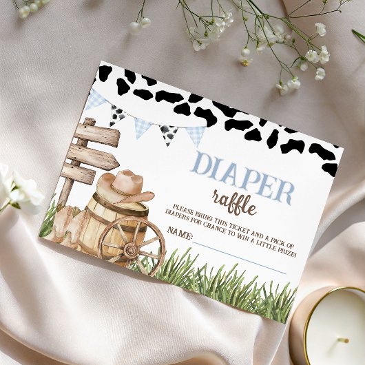 Carte D'accompagnement Cowboy Diaper Raffle Insert