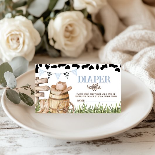 Carte D'accompagnement Cowboy Diaper Raffle Insert