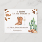 Carte D'accompagnement Cowboy nuptiale Recette pour que la mariée soit (Devant)