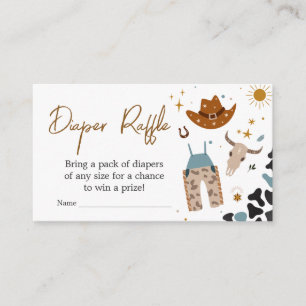Carte D'accompagnement Cowboy Wild West Baby shower Déchets Raffle