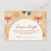 Carte D'accompagnement Cozy Forest Animals Diapper Raffle (Devant)