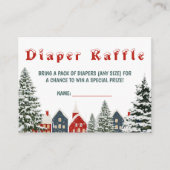 Carte D'accompagnement Cozy Winter Village Diaper Raffle Card Festive (Devant)