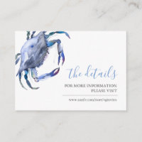Crabe côtier bleu Détails de l'invité Insérer