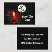 Carte D'accompagnement Crâne d'amour et chauves-souris (Devant / Derrière)