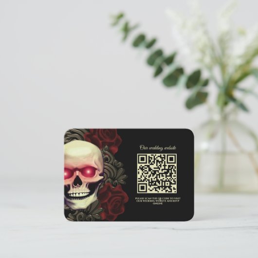 Carte D'accompagnement Crâne effrayant et éffrayant gothique Halloween Ma (Debout devant)