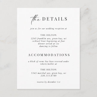 Carte D'accompagnement Cravate noire officielle Gold Art Déco Détails Ins