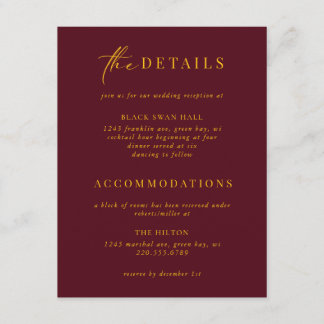 Carte D'accompagnement Cravate noire officielle Gold Art Déco Détails Ins